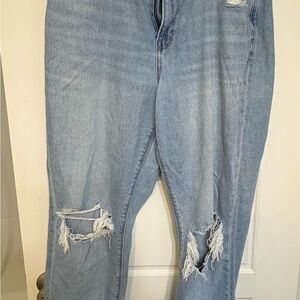 American Eagle Outfitters Blue Boyfriend Jeans Distressed Style
